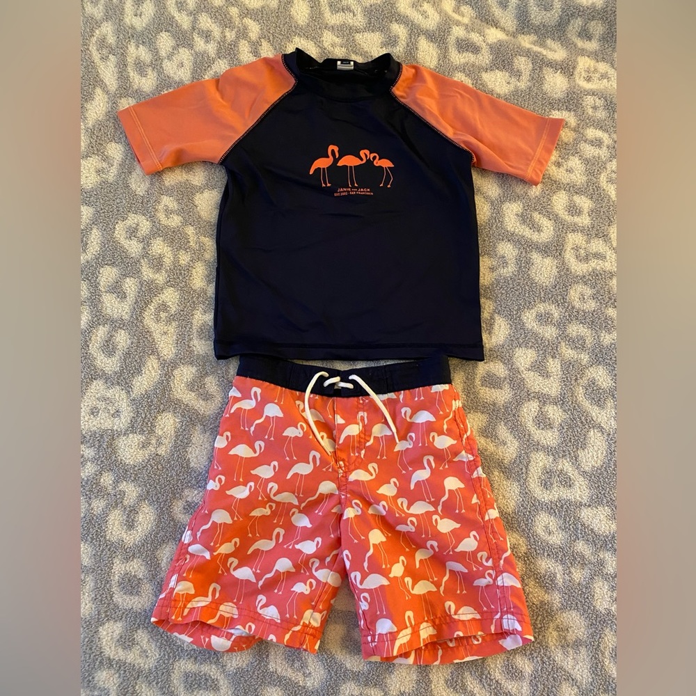 Janie and Jack swim set top and trunks